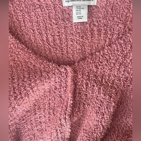 Cupcakes and Cashmere Sweater Soft Cozy V neck sweater sz XL pink dusty rose - Picture 6 of 6